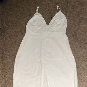 White Sleeveless Dress with Straps